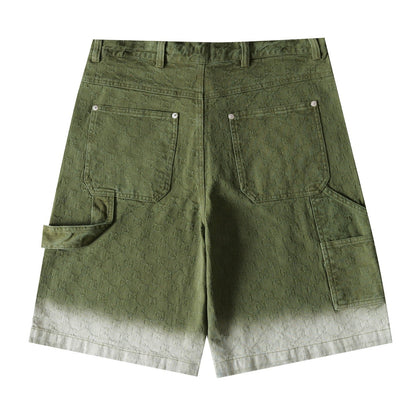 260813 New high-quality gradient-patterned double-G jacquard shorts with subtle texture