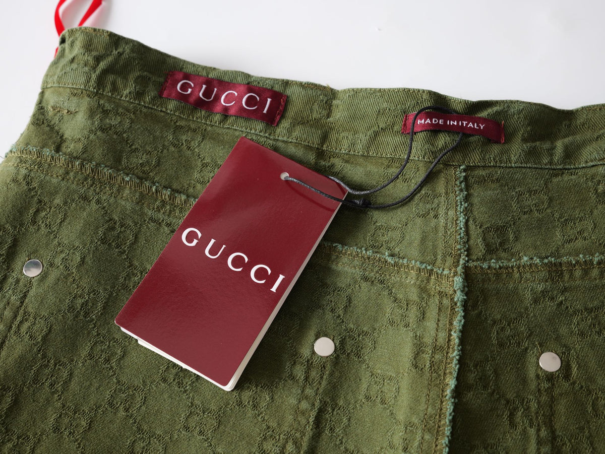 260813 New high-quality gradient-patterned double-G jacquard shorts with subtle texture