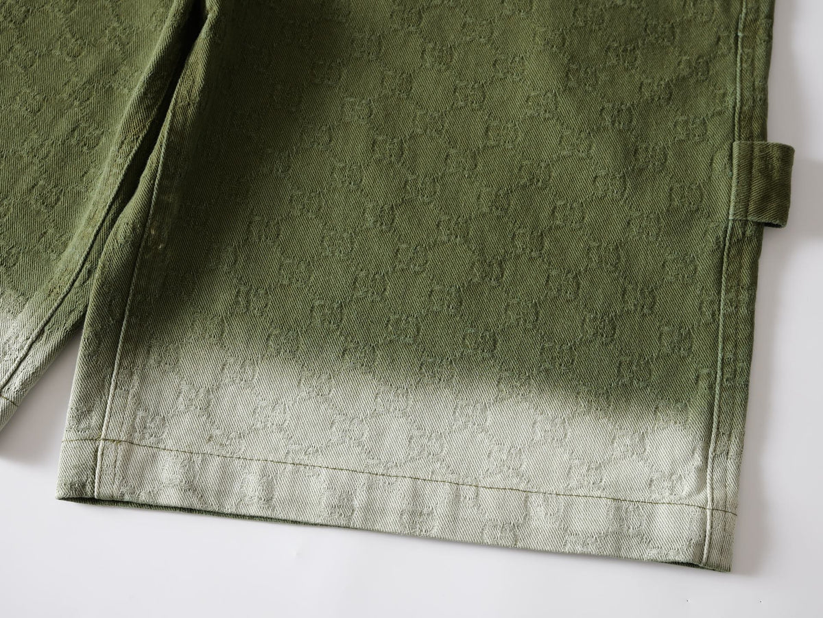 260813 New high-quality gradient-patterned double-G jacquard shorts with subtle texture
