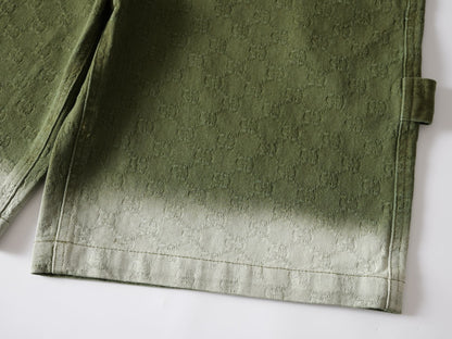 260813 New high-quality gradient-patterned double-G jacquard shorts with subtle texture