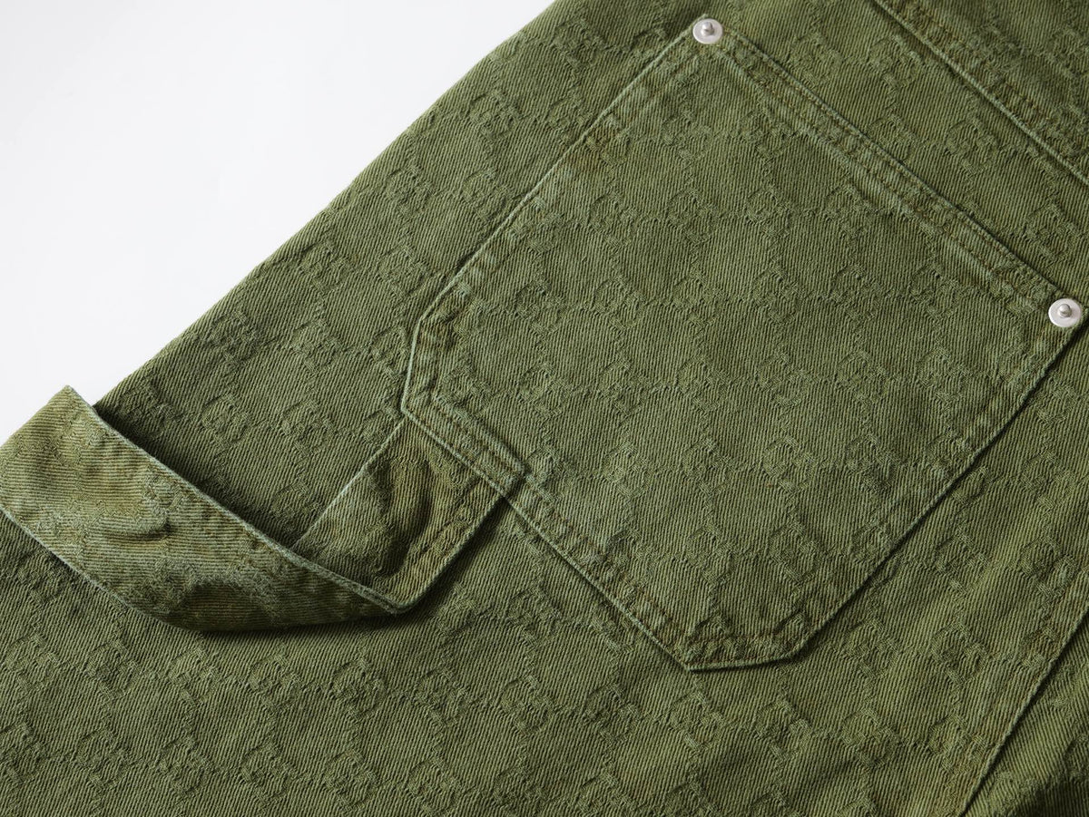 260813 New high-quality gradient-patterned double-G jacquard shorts with subtle texture