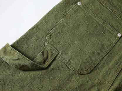 260813 New high-quality gradient-patterned double-G jacquard shorts with subtle texture