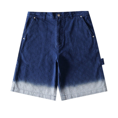 260813 New high-quality gradient-patterned double-G jacquard shorts with subtle texture