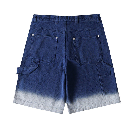 260813 New high-quality gradient-patterned double-G jacquard shorts with subtle texture