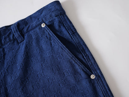 260813 New high-quality gradient-patterned double-G jacquard shorts with subtle texture