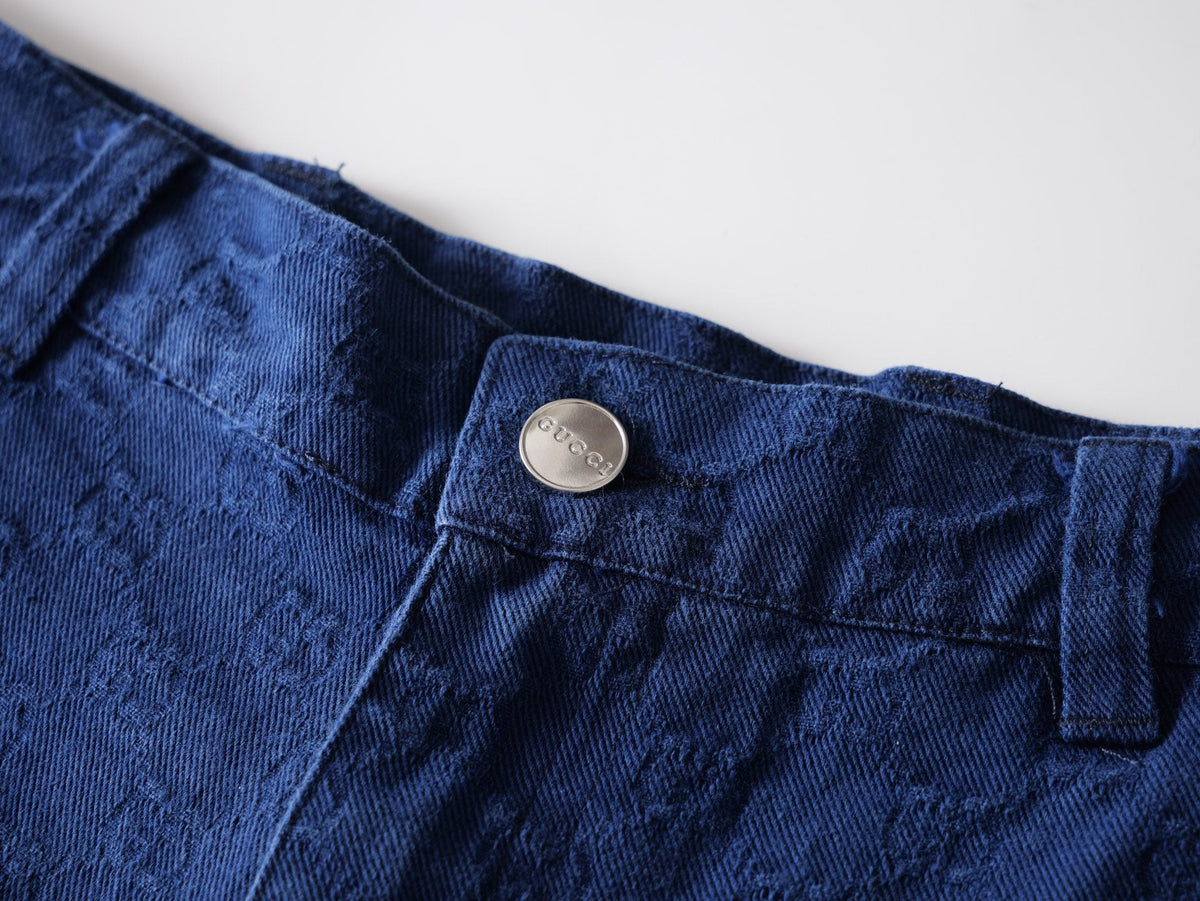 260813 New high-quality gradient-patterned double-G jacquard shorts with subtle texture