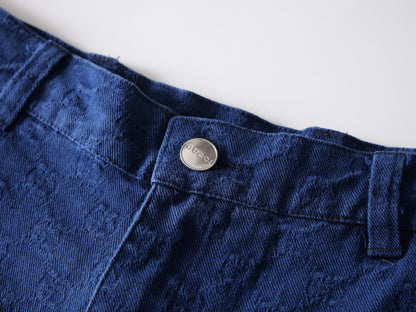 260813 New high-quality gradient-patterned double-G jacquard shorts with subtle texture