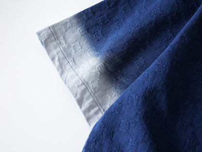 260813 New high-quality double-G textured jacquard gradient short-sleeved denim
