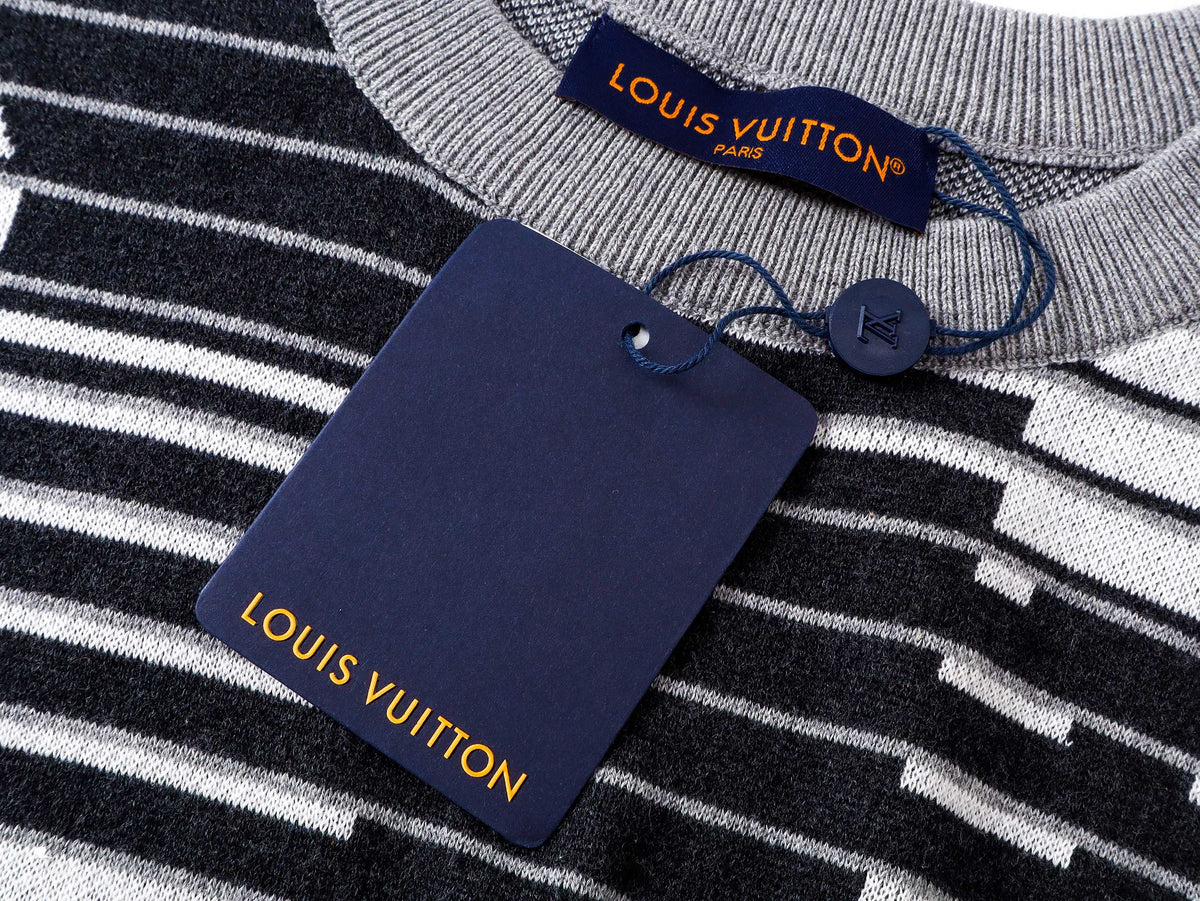 260813 New high-quality optical illusion old-age wrinkled striped knitted short-sleeved shirt