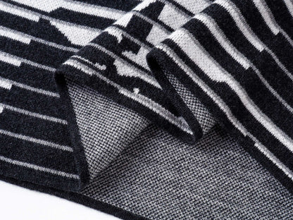 260813 New high-quality optical illusion old-age wrinkled striped knitted short-sleeved shirt