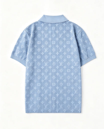 260813 New high-quality short-sleeved buttoned full-print POLO shirt
