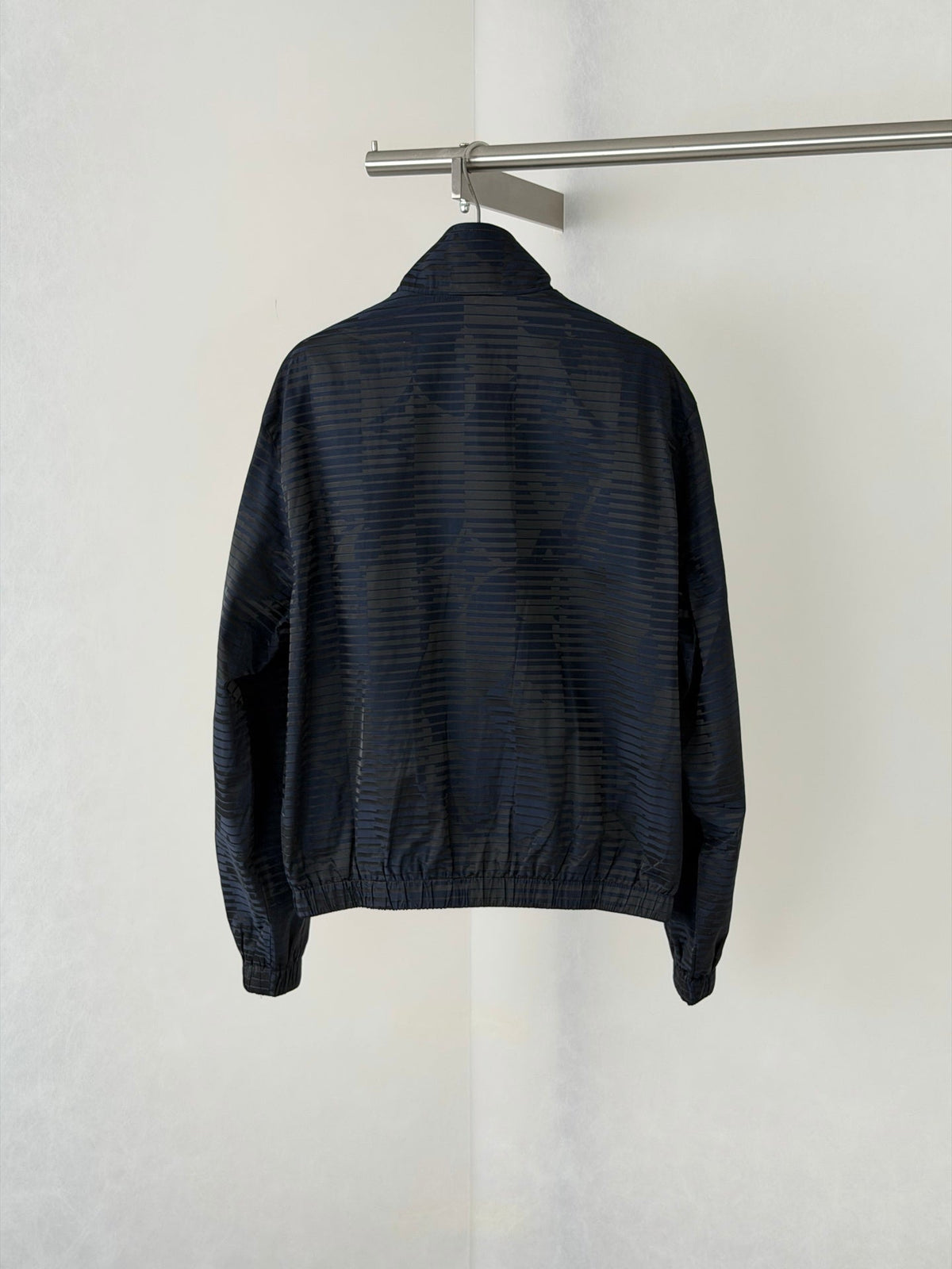 260813 ew high-quality textured jacquard blended V-neck zipper jacket with collar