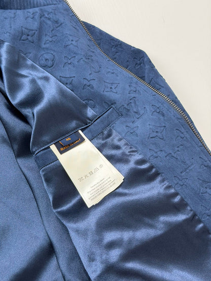 260813 New high-quality old-fashioned floral-print suede embossed stand-up collar jacket