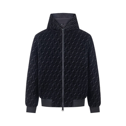 260813 New high-quality plush embroidery full-print hooded jacket coat