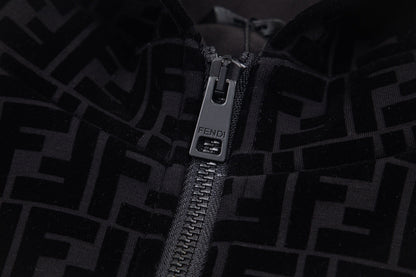 260813 New high-quality plush embroidery full-print hooded jacket coat