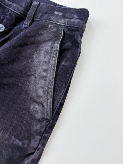 260813 New high-quality gradient distressed printed suede jeans