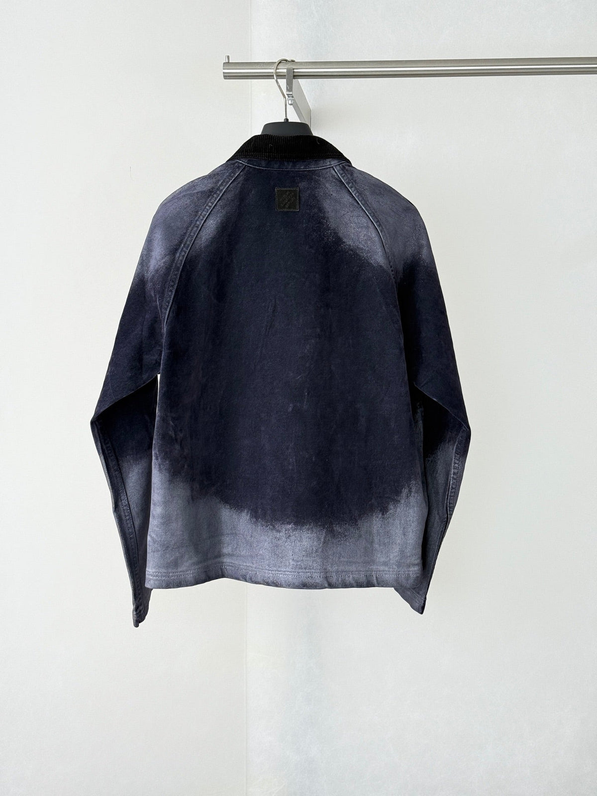 260813 New high-quality gradient distressed corduroy collar fleece denim workwear jacket
