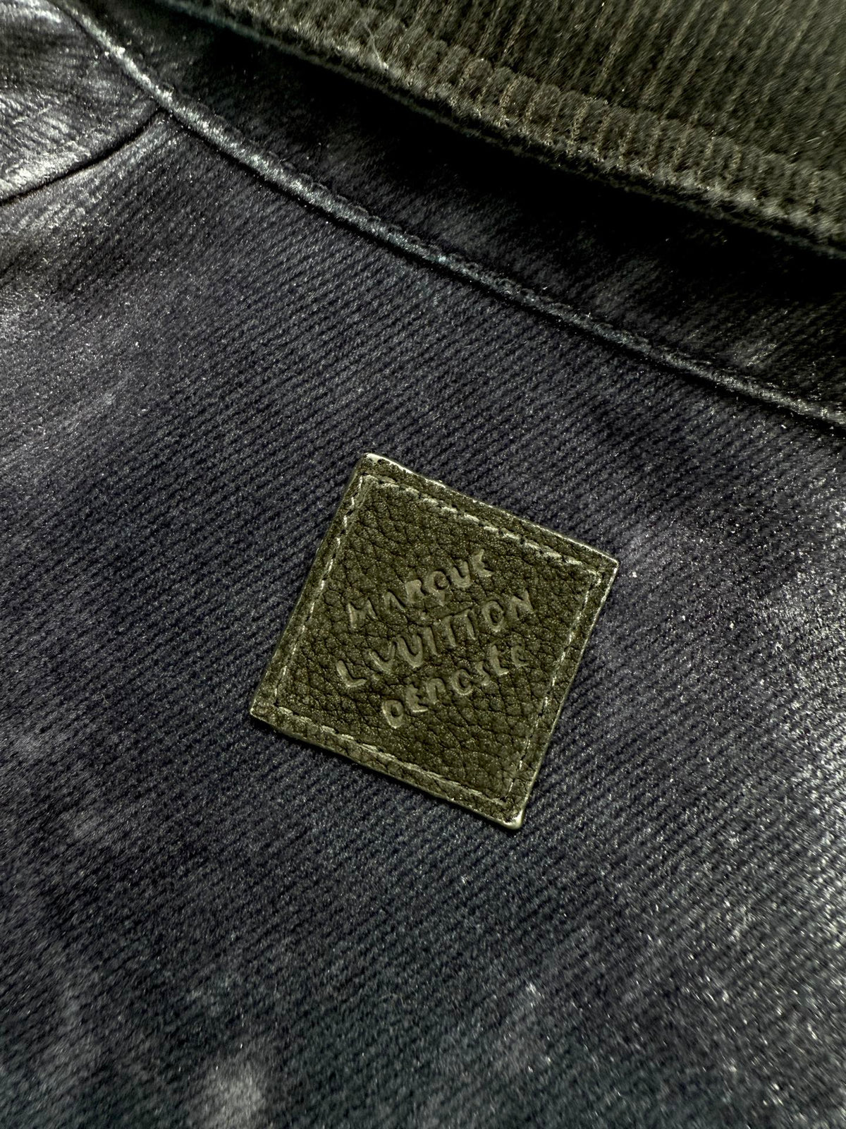 260813 New high-quality gradient distressed corduroy collar fleece denim workwear jacket