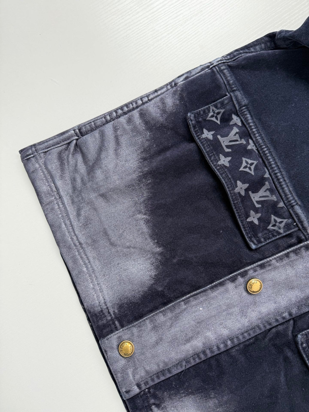 260813 New high-quality gradient distressed corduroy collar fleece denim workwear jacket
