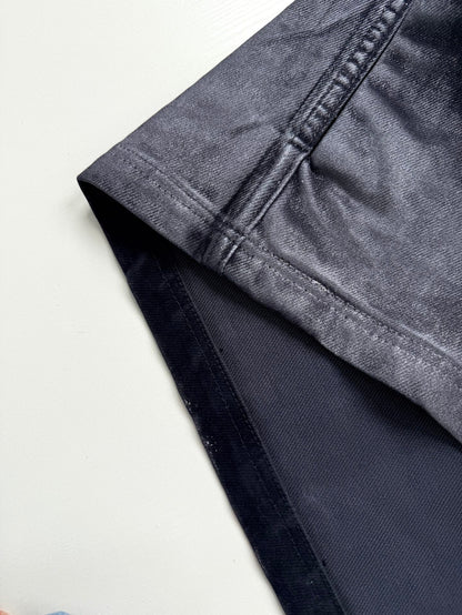 260813 New high-quality gradient distressed corduroy collar fleece denim workwear jacket