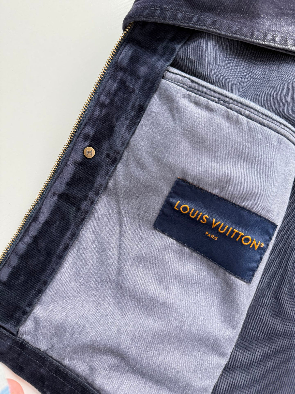 260813 New high-quality gradient distressed corduroy collar fleece denim workwear jacket