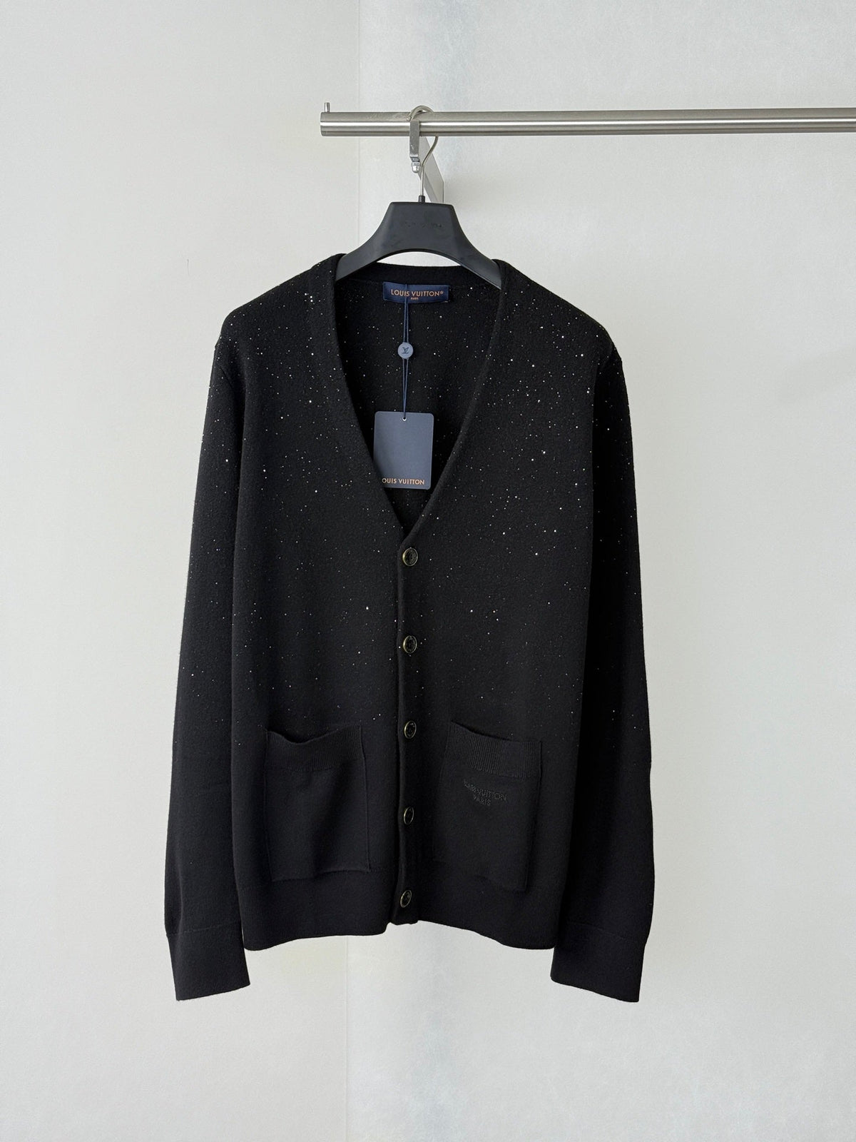260813 New high-quality star-shaped sequin V-neck knitted cardigan coat