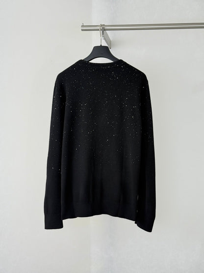 260813 New high-quality star-shaped sequin V-neck knitted cardigan coat