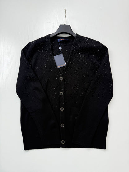 260813 New high-quality star-shaped sequin V-neck knitted cardigan coat