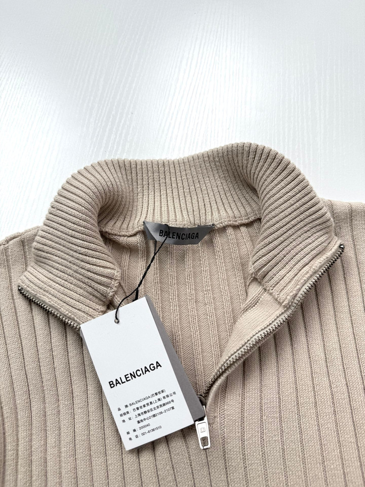 260813 New high-quality half-neck half-zip vertical ribbed knitted sweater