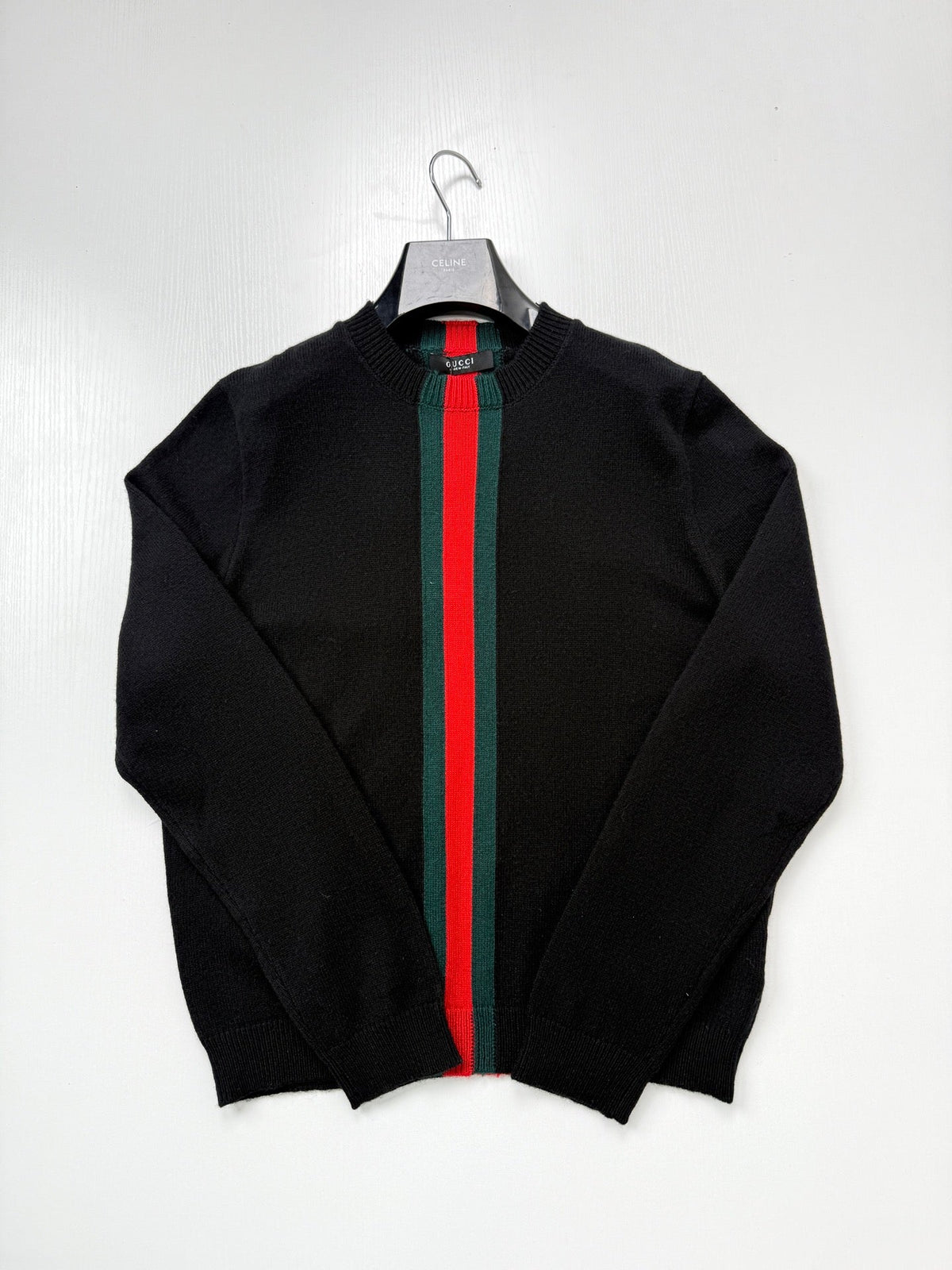 260813 New high-quality classic red and green woven stripe round-neck knitted sweater