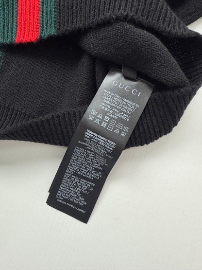 260813 New high-quality classic red and green woven stripe round-neck knitted sweater