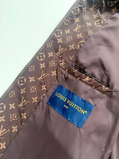 260813 New high-quality full-printed leather hooded windbreaker jacket