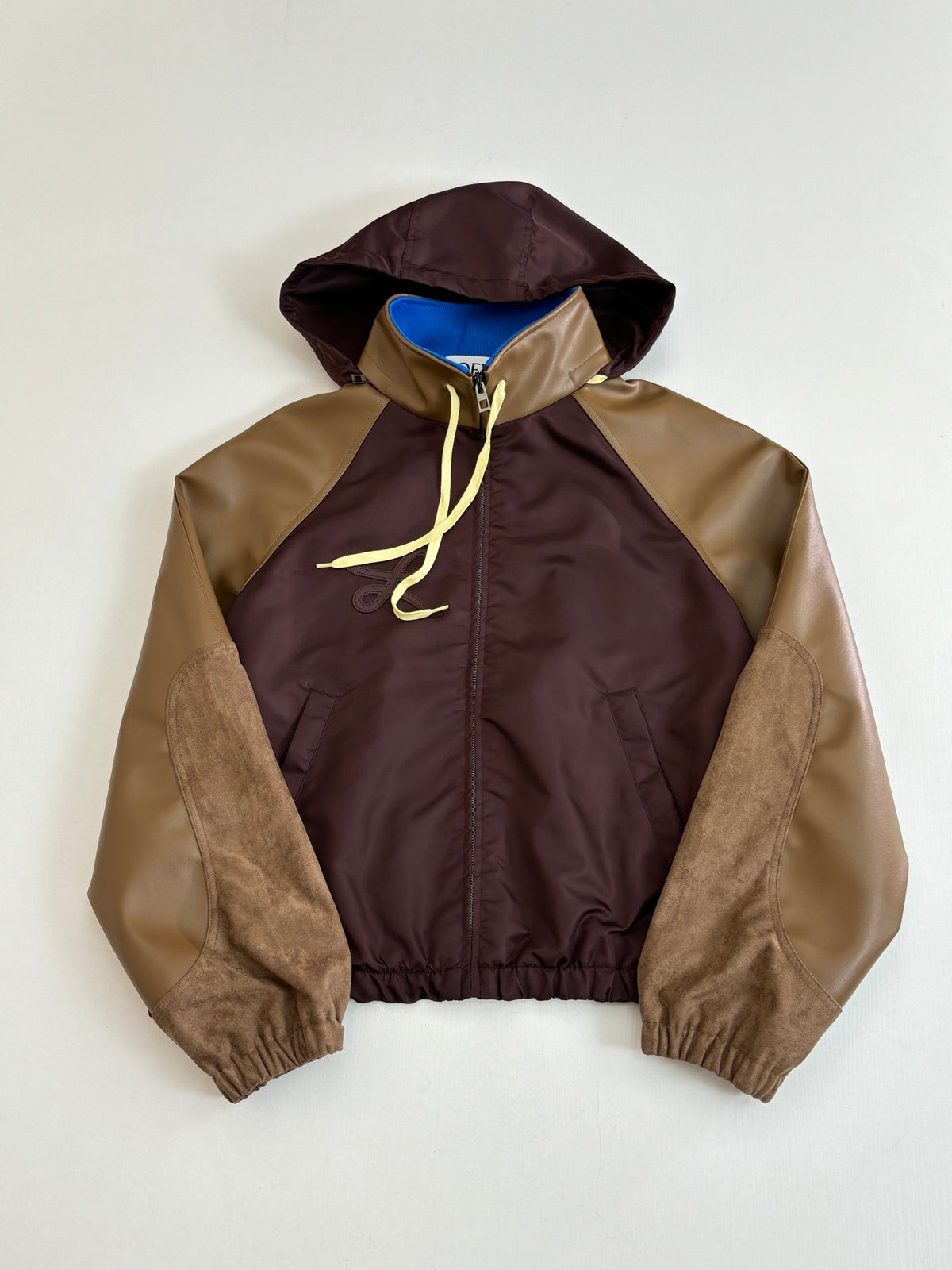 260813 New high-quality thick leather quilted hooded zipper jacket coat