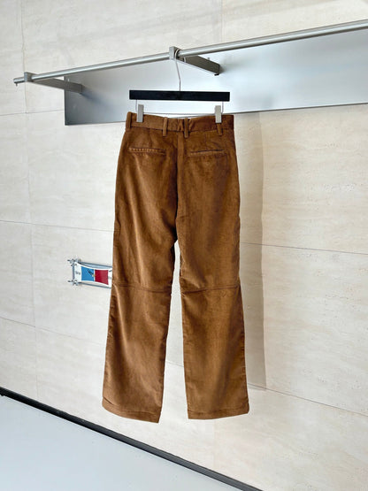 260813 New high-quality ski series leather appliquéd lettered corduroy pants