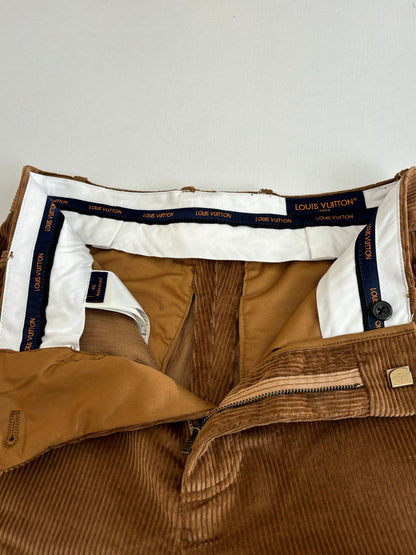 260813 New high-quality ski series leather appliquéd lettered corduroy pants