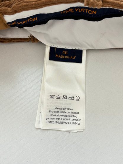 260813 New high-quality ski series leather appliquéd lettered corduroy pants