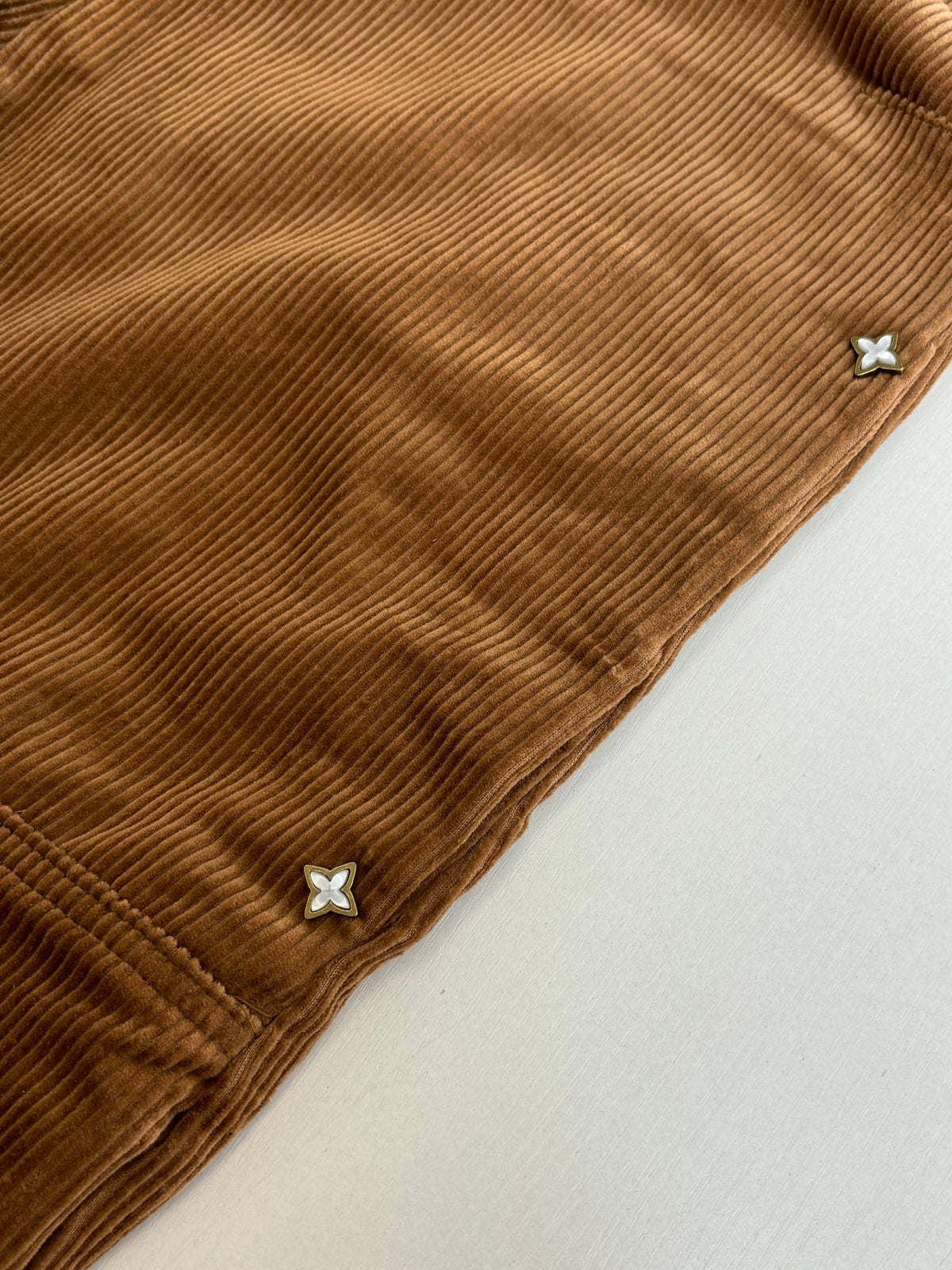 260813 New high-quality ski series leather appliquéd lettered corduroy pants