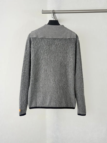260813 New high-quality navy collar fleece pullover knit sweater