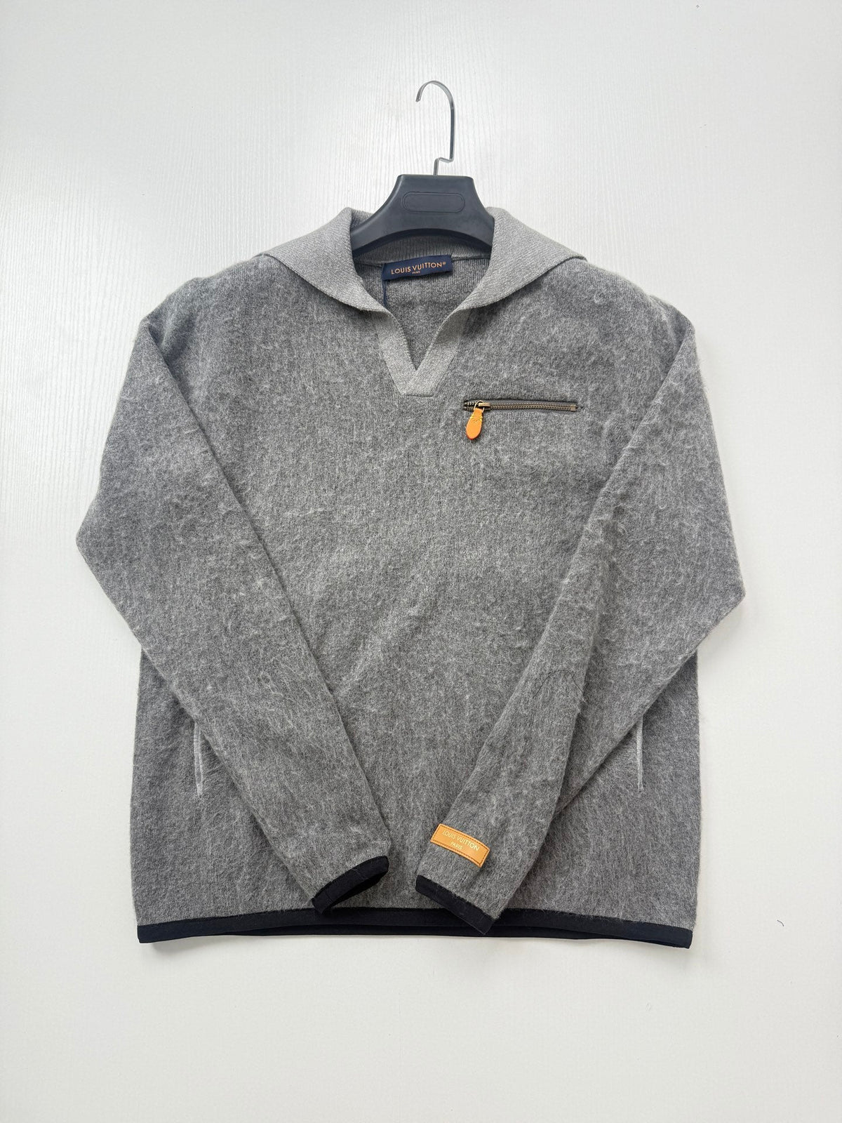 260813 New high-quality navy collar fleece pullover knit sweater