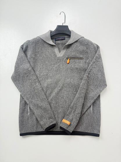 260813 New high-quality navy collar fleece pullover knit sweater