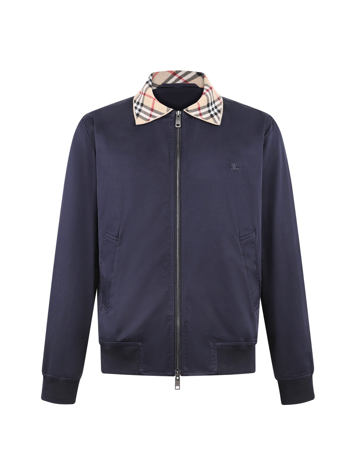 260813 New high-quality checked embroidered Harrington coat
