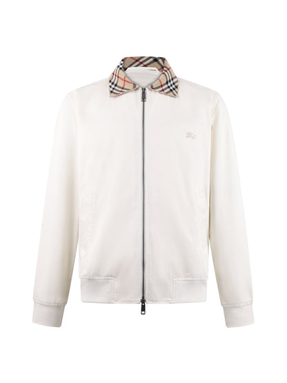 260813 New high-quality checked embroidered Harrington coat