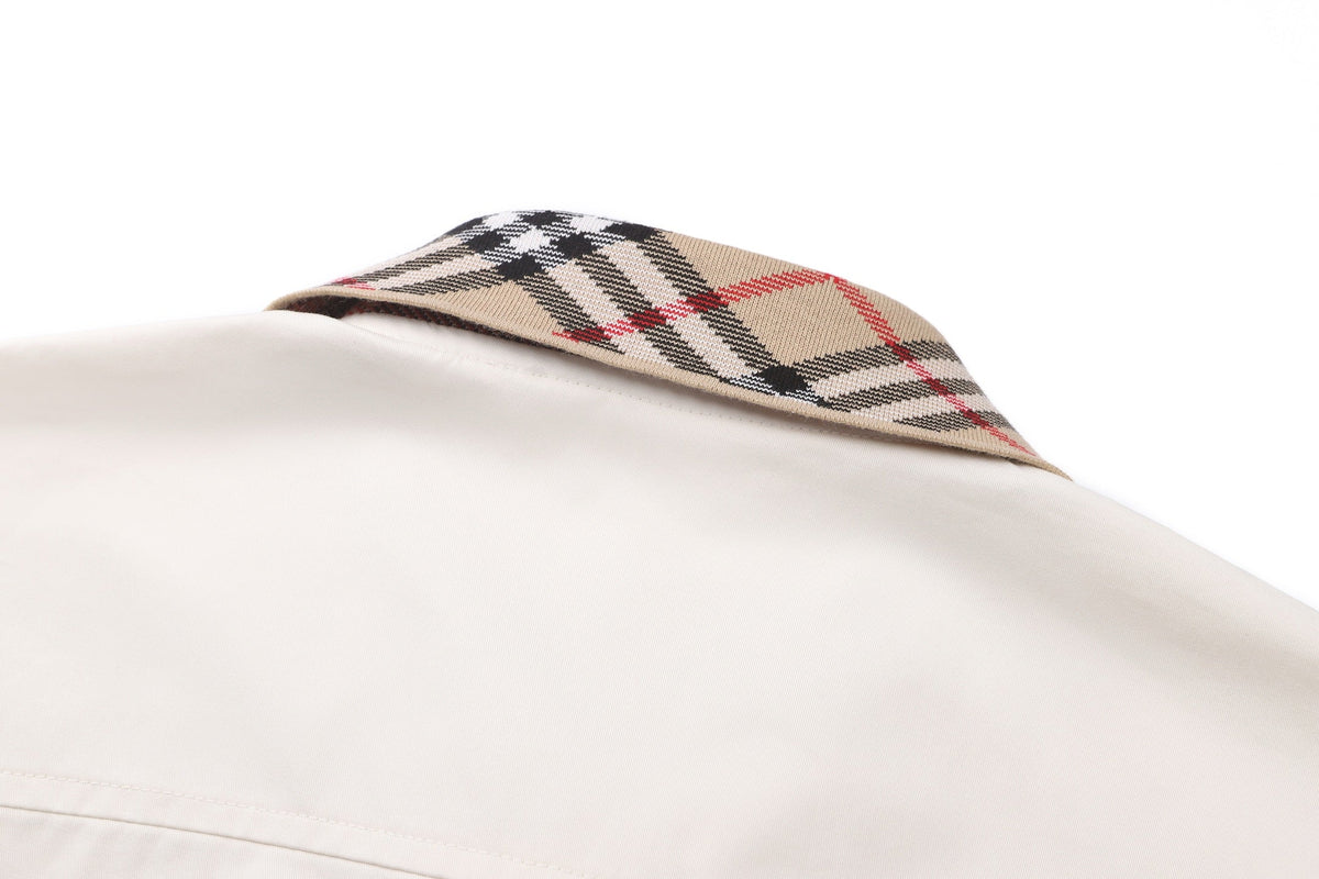 260813 New high-quality checked embroidered Harrington coat