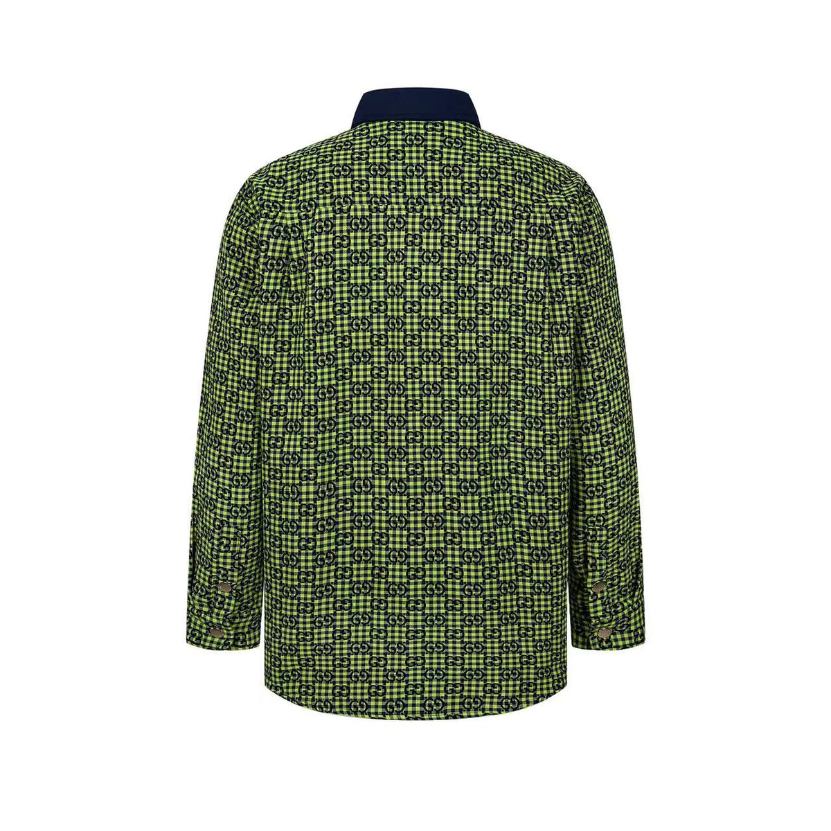 260813 New high-quality fine-check long-sleeved collar shirt