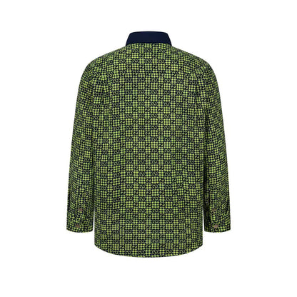 260813 New high-quality fine-check long-sleeved collar shirt