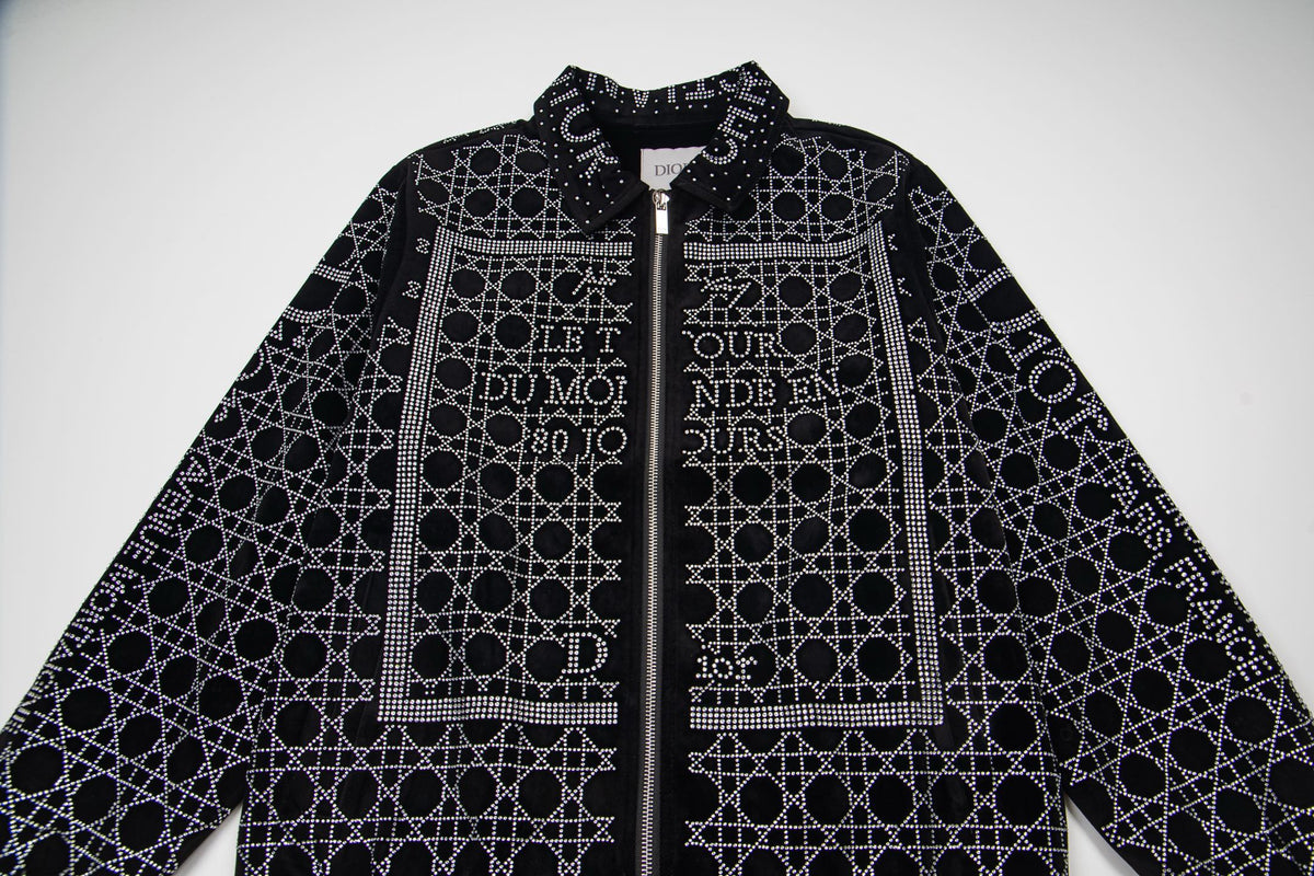 260813 New high-quality, elaborately crafted jacket with full diamond design for men