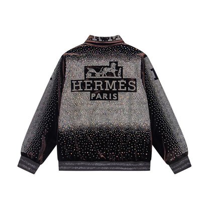 260813 New high-quality, elaborately crafted jacket with full diamond design for men