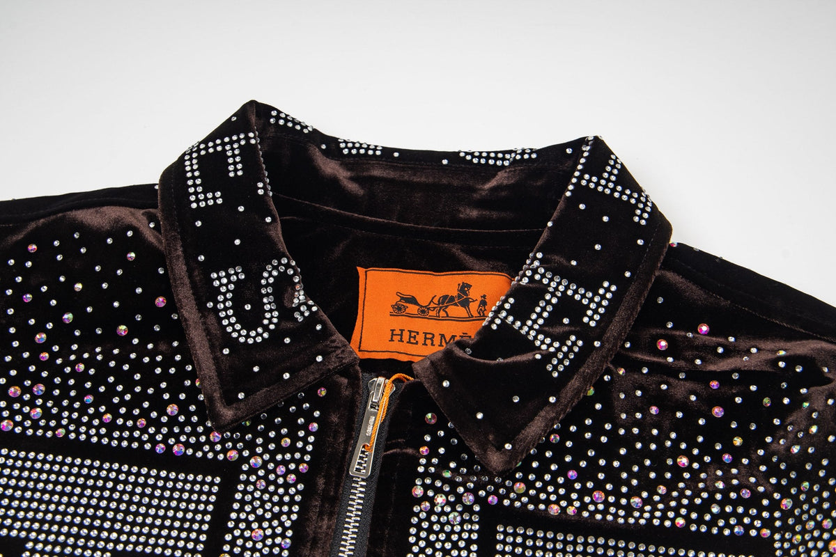 260813 New high-quality, elaborately crafted jacket with full diamond design for men