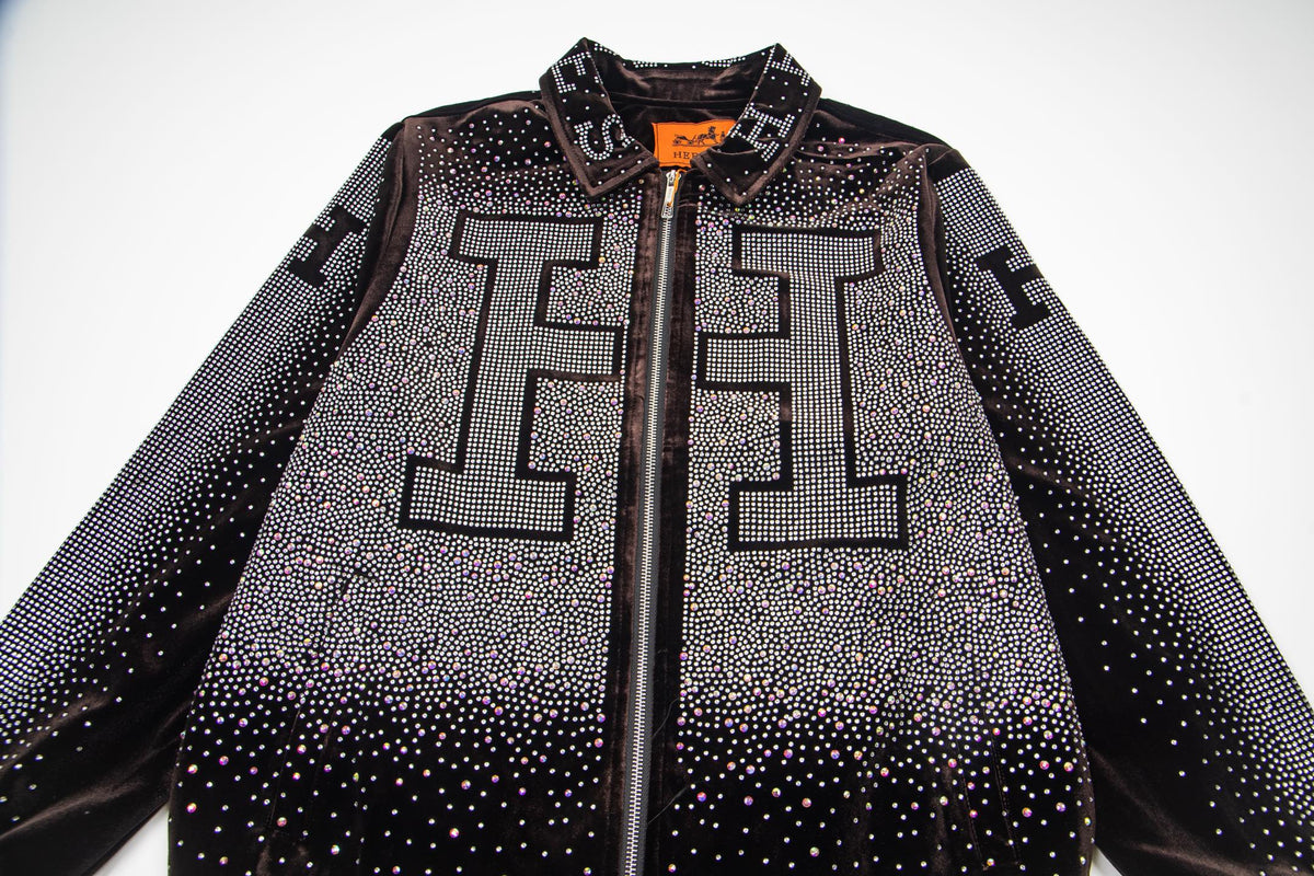 260813 New high-quality, elaborately crafted jacket with full diamond design for men