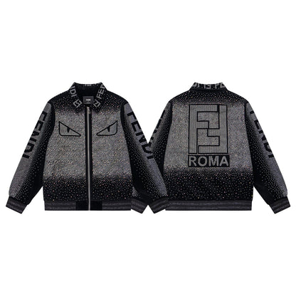 260813 New high-quality, elaborately crafted jacket with full diamond design for men